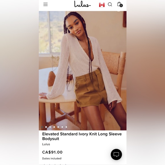 Elevated Standard Ivory Knit Long Sleeve Bodysuit Size S - Picture 2 of 6